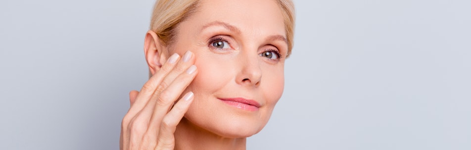 portrait of a woman with facial wrinkles